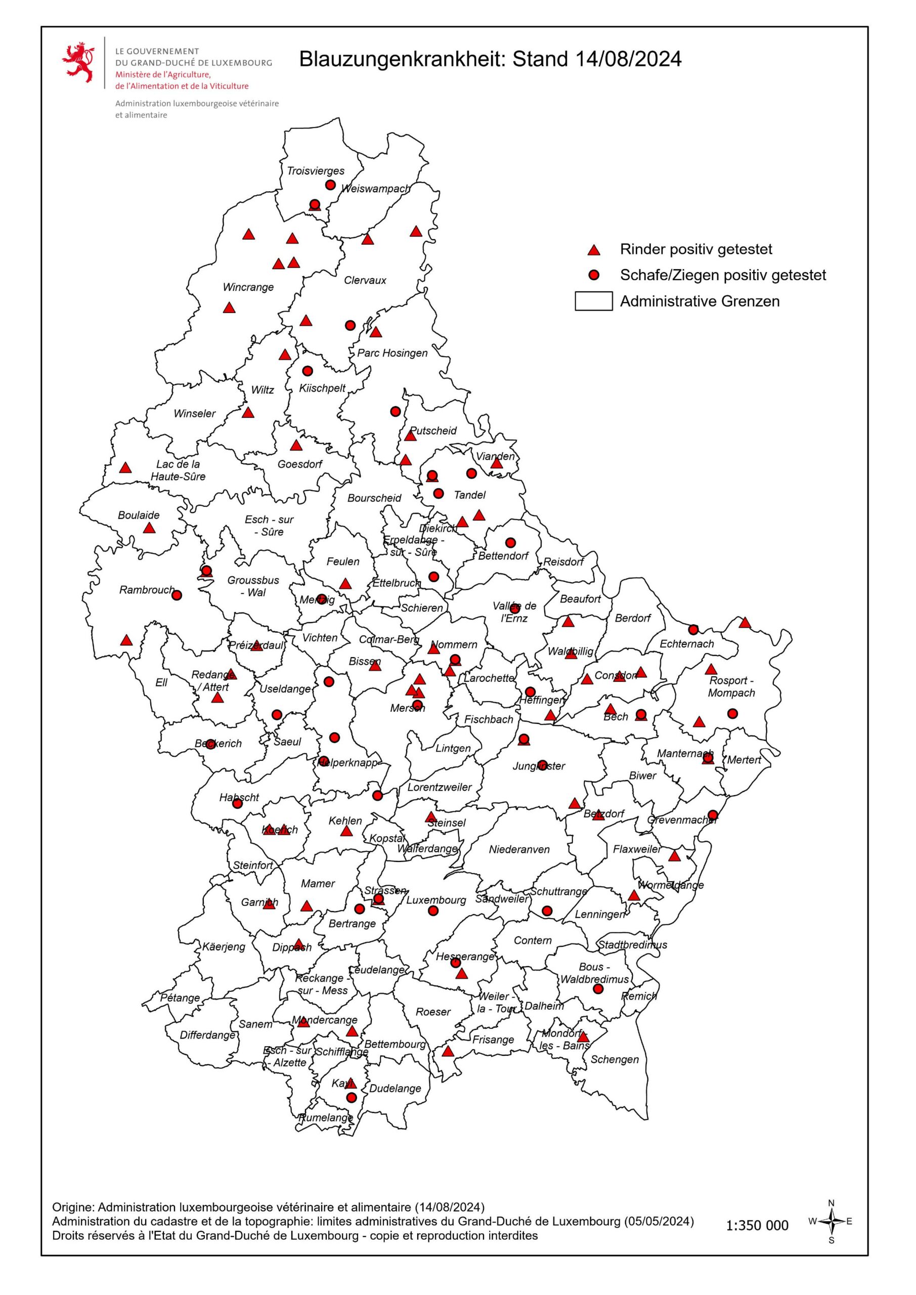 AUFTRETEN DER BLAUZUNGENKRANKHEIT IN LUXEMBURG